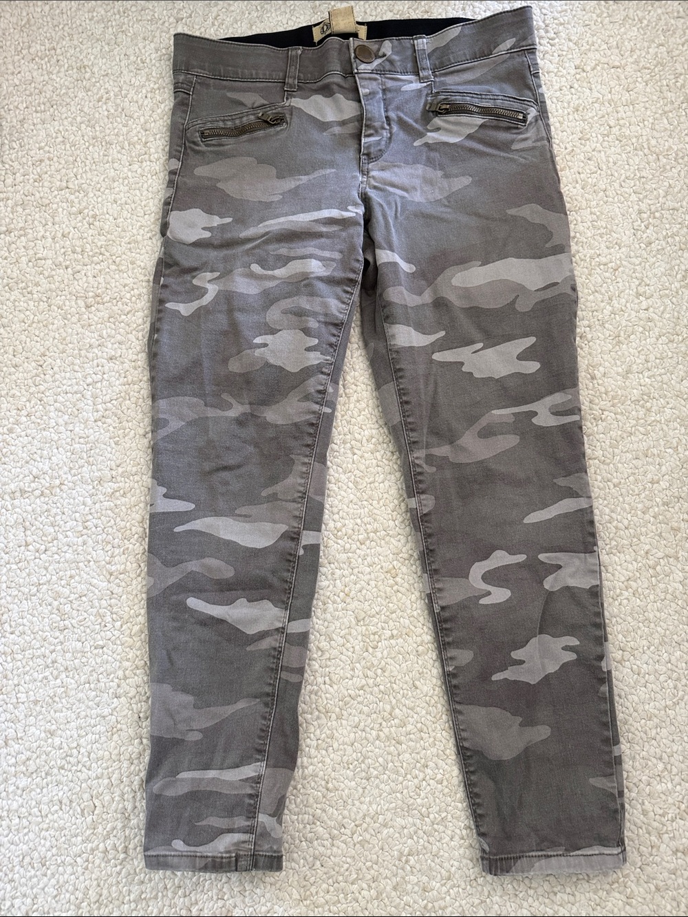 Democracy ab technology camo skinny jeans, size 10
